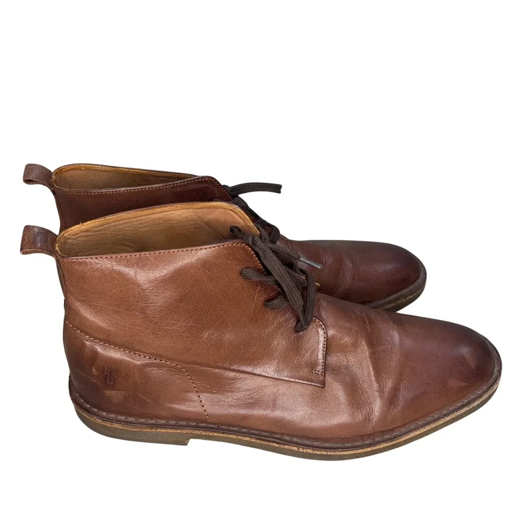 Frye Mens Cognac Leather Chukka Boots Lace Up Ankle‎ 10.5 3480183-COG